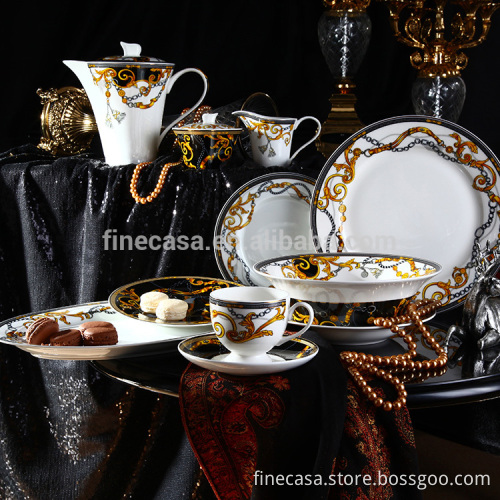 47 Pieces Luxury bone china tableware set